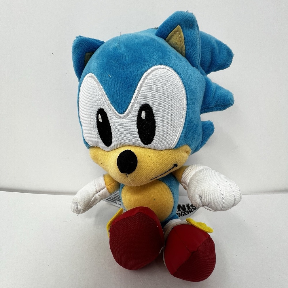Jakks Pacific Sonic Small Blue White Red Video Game Stuffed Animal Plush Toy